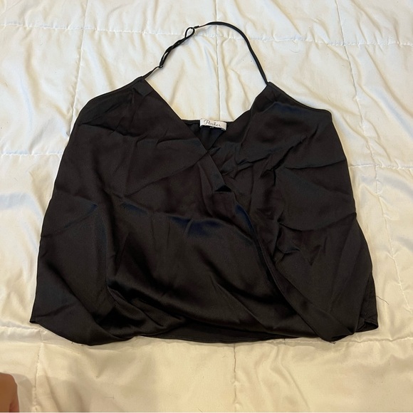 Parker Black Kae Halter Faux Wrap Cami Tank - Picture 2 of 6